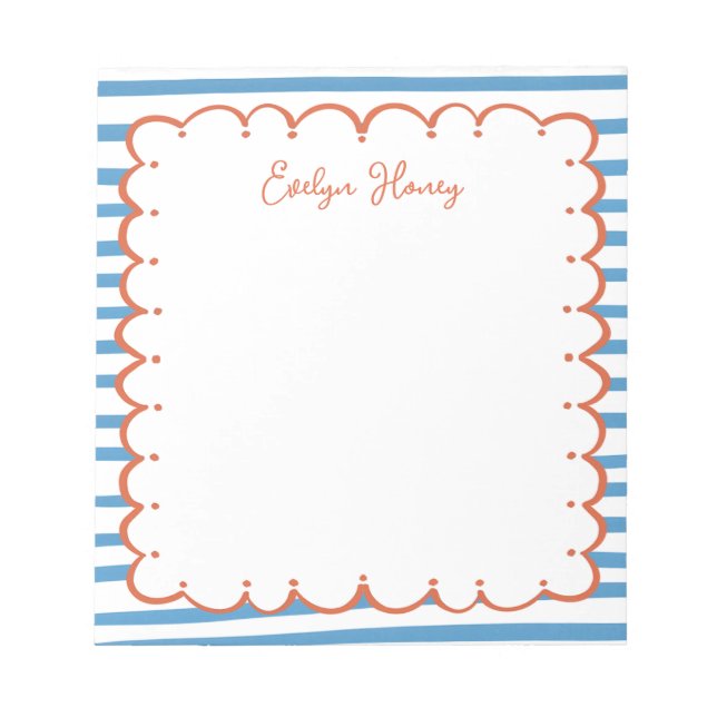 Vibrant Colourful Bold Colours Wavy Border Notepad (Front)