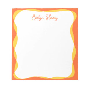 Vibrant Colourful Bold Colours Wavy Zigzag Border Notepad