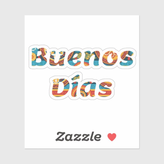 Vibrant Colourful Buenos Días Spanish Good Morning (Sheet)