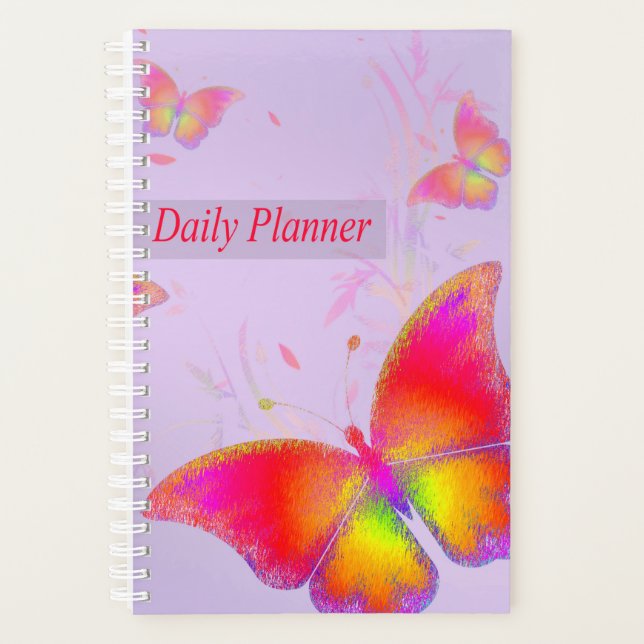 Vibrant Colourful Butterflies Planner (Front)
