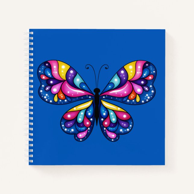Vibrant Colourful Butterfly Notebook (Front)