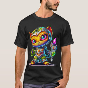 Vibrant Colourful Cat 3D Abstract Vector Cat 1 T-Shirt