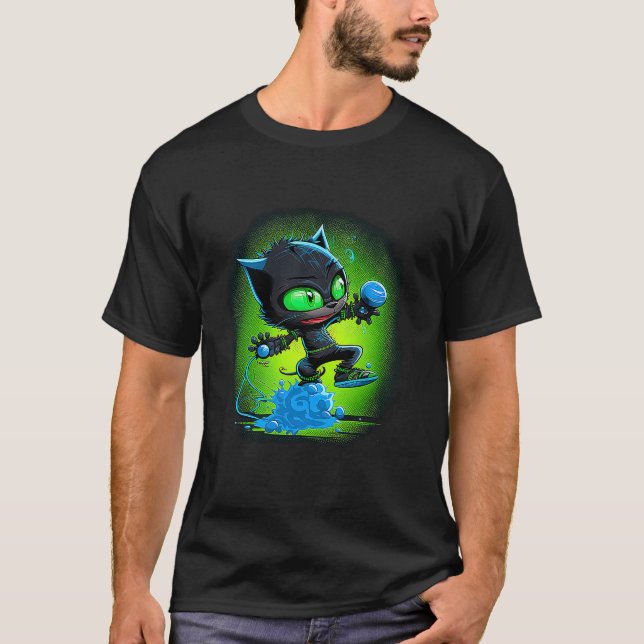 Vibrant Colourful Cat 3D Abstract Vector Cat  2 T-Shirt (Front)
