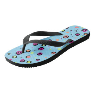 Vibrant Colourful Evil Eye Pattern Boho Summer Fli Flip Flops
