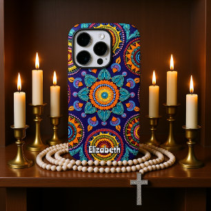 Vibrant Colourful Floral Abstract Patterned Design iPhone 16 Pro Case