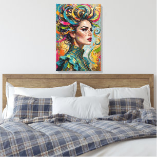 Vibrant Colourful Floral Goddess Texture Canvas Print
