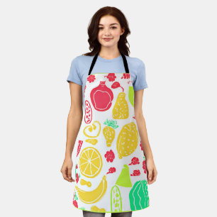 Vibrant Colourful Fruits Pattern Apron