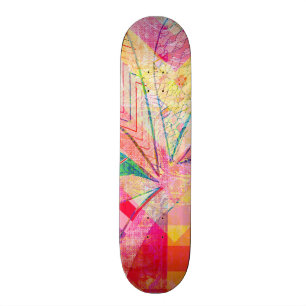 Vibrant Colourful Funky Abstract Girly Butterfly Skateboard