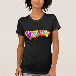 Vibrant colourful graphic ladies top