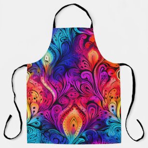 Vibrant Colourful Indian Tie & Dye Pattern Apron