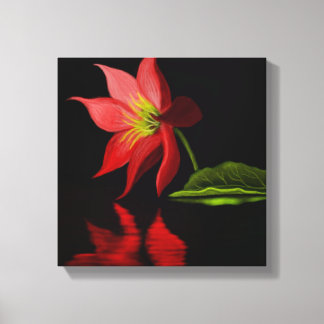 Vibrant Colourful Lily Pond Wrapped Canvas