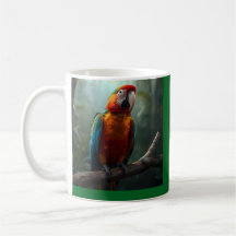 Vibrant Colourful Macaw Parrot Coffe