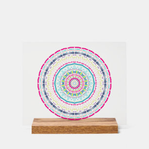 Vibrant Colourful Mandala Art Acrylic Sign