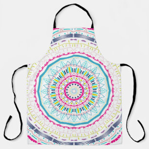 Vibrant Colourful Mandala Art Apron