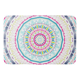 Vibrant Colourful Mandala Art Bath Mat