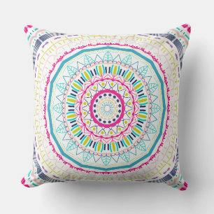 Vibrant Colourful Mandala Art Cushion