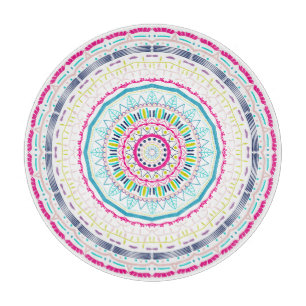 Vibrant Colourful Mandala Art Cutting Board