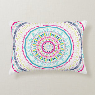 Vibrant Colourful Mandala Art Decorative Cushion