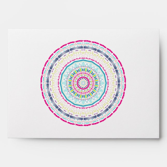 Vibrant Colourful Mandala Art Envelope (Front)