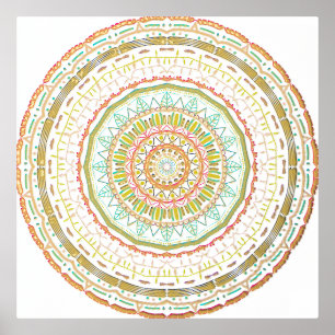 Vibrant Colourful Mandala Art Foil Prints