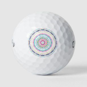 Vibrant Colourful Mandala Art Golf Balls