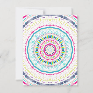 Vibrant Colourful Mandala Art Holiday Card