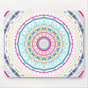 Vibrant Colourful Mandala Art Mouse Mat