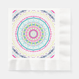 Vibrant Colourful Mandala Art Napkin