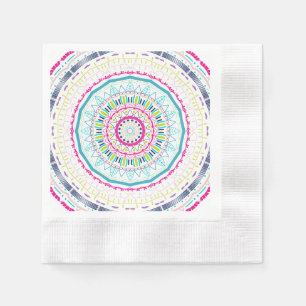 Vibrant Colourful Mandala Art Napkin