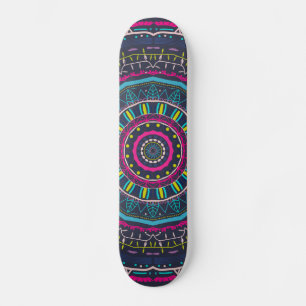 Vibrant Colourful Mandala Art Skateboard