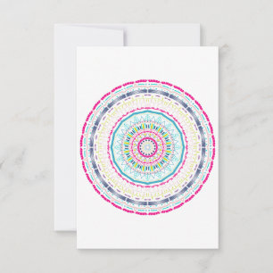 Vibrant Colourful Mandala Art Thank You Card