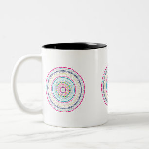 Vibrant Colourful Mandala Art Two-Tone Coffee Mug