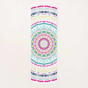 Vibrant Colourful Mandala Art Yoga Mat