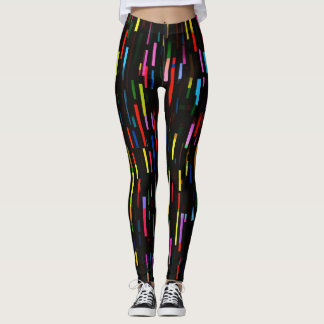 Vibrant Colourful Markers on Black Leggings