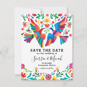 Vibrant Colourful Mexican Inspired Birds and Flora Save The Date