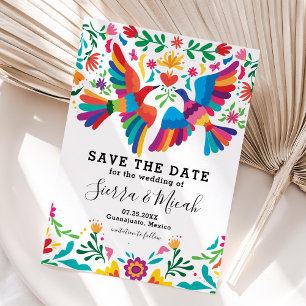 Vibrant Colourful Mexican Inspired Birds and Flora Save The Date