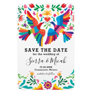 Vibrant Colourful Mexican Inspired Save The Date Magnet