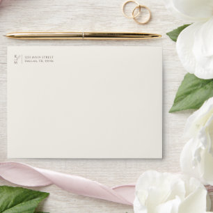 Vibrant Colourful Monogram Wildflower Bloom Weddin Envelope