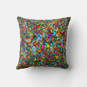 Vibrant Colourful Mosaic Pattern Style Cushion