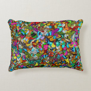 Vibrant Colourful Mosaic Pattern Style Decorative Cushion