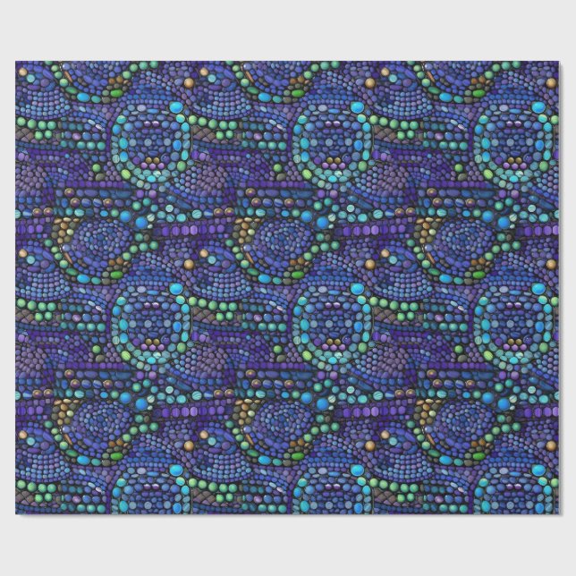 Vibrant Colourful Mosaic Tile Pattern Wrapping Paper (Flat)