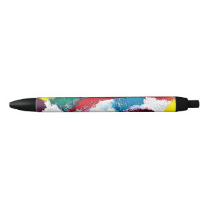 Vibrant Colourful Multicolor Ties Black Ink Pen