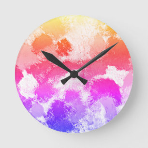 Vibrant Colourful Multicolor Ties Round Clock
