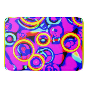 Vibrant Colourful Neon Pattern Bath Mat