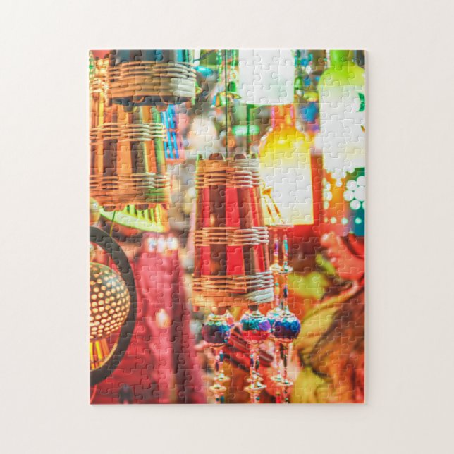 Vibrant Colourful Oriental Lantern Jigsaw Puzzle (Vertical)