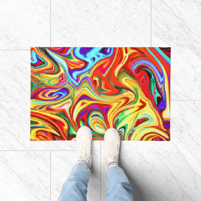 Vibrant Colourful Pattern Artwork Doormat (Indoor)