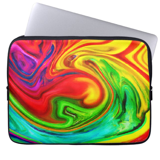 Vibrant Colourful Pattern Laptop Sleeve (Front)