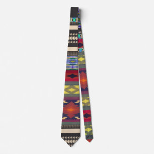 Vibrant Colourful Pattern Southwestern Necktie