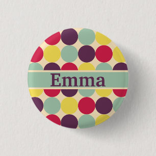Vibrant Colourful Polka Dot Pattern 3 Cm Round Badge
