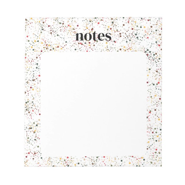 Vibrant Colourful Polka Dots  Notepad (Front)